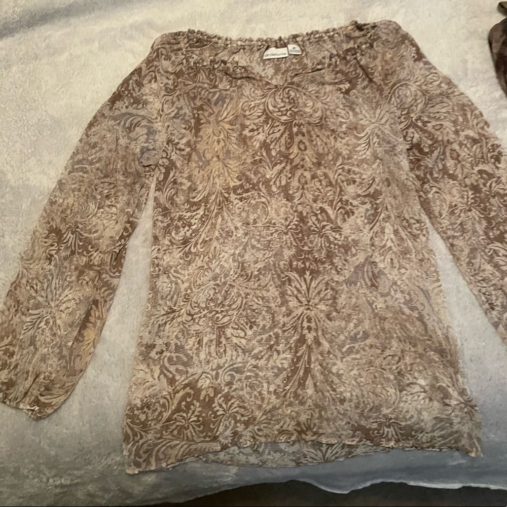 Womens Liz Claiborne Sheer Blouse